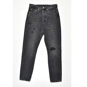 Levi's 501 Skinny Distressed Jeans Black Stick - 26
